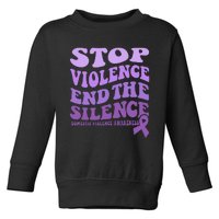 Stop Violence End the Silence Domestic Violence Awareness Toddler Sweatshirt