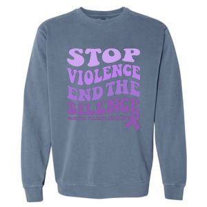 Stop Violence End the Silence Domestic Violence Awareness Garment-Dyed Sweatshirt