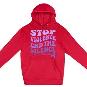 Stop Violence End the Silence Domestic Violence Awareness Premium Pullover Hoodie