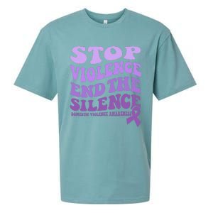 Stop Violence End the Silence Domestic Violence Awareness Sueded Cloud Jersey T-Shirt