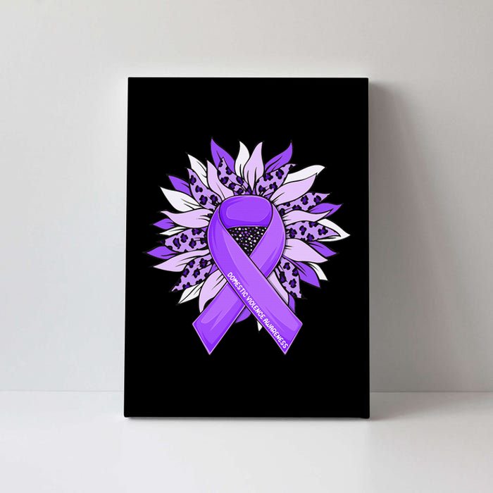 Stop Violence End The Silence Domestic Violence Ribbon Canvas