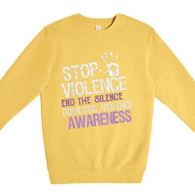 Stop Violence End The Silence Domestic Violence Awareness Premium Crewneck Sweatshirt