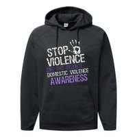 Stop Violence End The Silence Domestic Violence Awareness Performance Fleece Hoodie