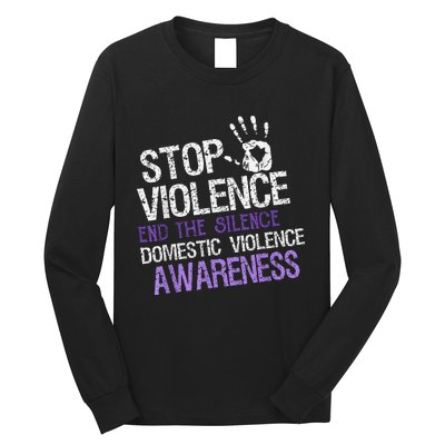 Stop Violence End The Silence Domestic Violence Awareness Long Sleeve Shirt