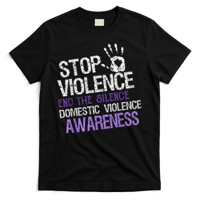 Stop Violence End The Silence Domestic Violence Awareness T-Shirt