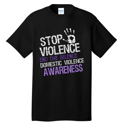 Stop Violence End The Silence Domestic Violence Awareness Tall T-Shirt