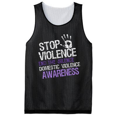 Stop Violence End The Silence Domestic Violence Awareness Mesh Reversible Basketball Jersey Tank