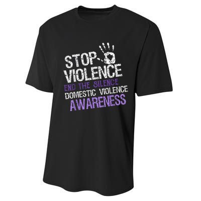 Stop Violence End The Silence Domestic Violence Awareness Performance Sprint T-Shirt