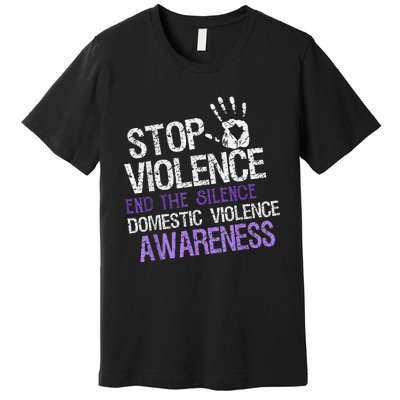 Stop Violence End The Silence Domestic Violence Awareness Premium T-Shirt