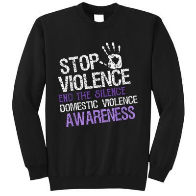 Stop Violence End The Silence Domestic Violence Awareness Tall Sweatshirt