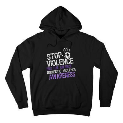 Stop Violence End The Silence Domestic Violence Awareness Tall Hoodie