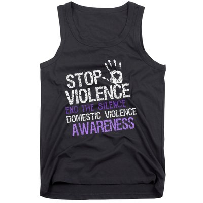 Stop Violence End The Silence Domestic Violence Awareness Tank Top