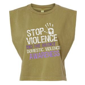 Stop Violence End The Silence Domestic Violence Awareness Garment-Dyed Women's Muscle Tee