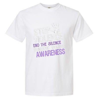 Stop Violence End The Silence Domestic Violence Awareness Garment-Dyed Heavyweight T-Shirt