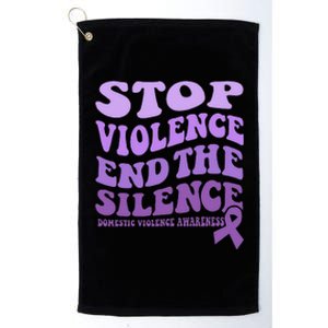 Stop Violence End the Silence Domestic Violence Awareness Platinum Collection Golf Towel