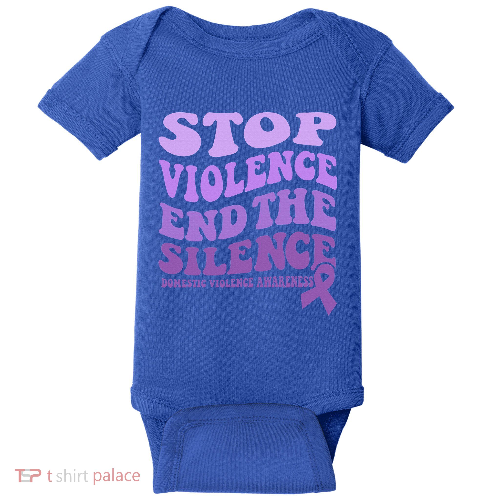 Stop Violence End the Silence Domestic Violence Awareness Baby Bodysuit