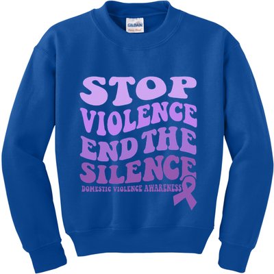 Stop Violence End the Silence Domestic Violence Awareness Kids Sweatshirt