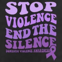 Stop Violence End the Silence Domestic Violence Awareness 7 Panel Mesh Trucker Snapback Hat