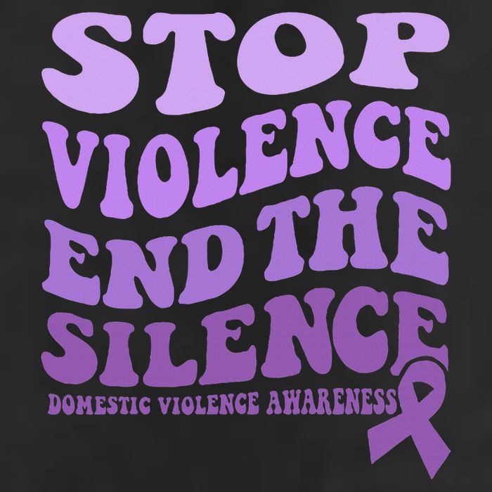 Stop Violence End the Silence Domestic Violence Awareness 7 Panel Mesh Trucker Snapback Hat