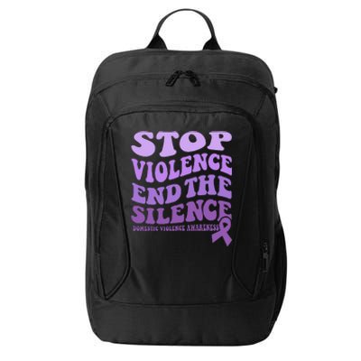 Stop Violence End the Silence Domestic Violence Awareness City Backpack