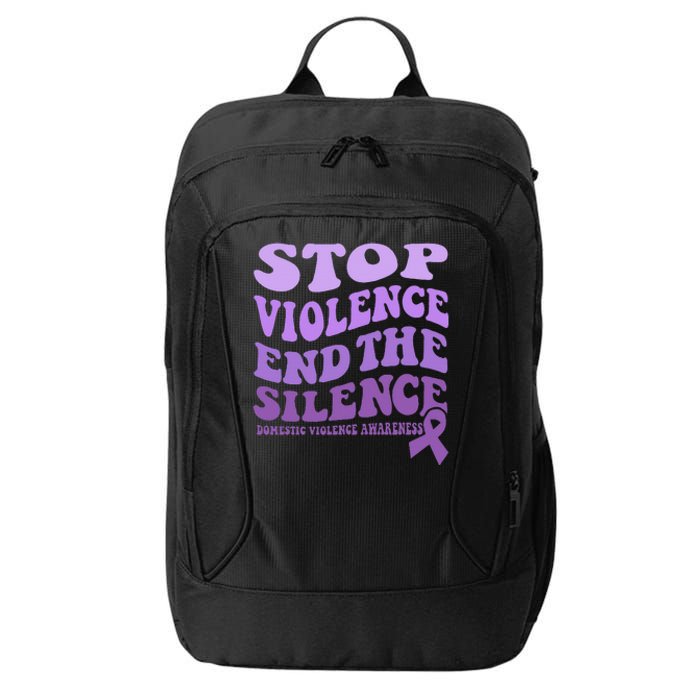 Stop Violence End the Silence Domestic Violence Awareness City Backpack