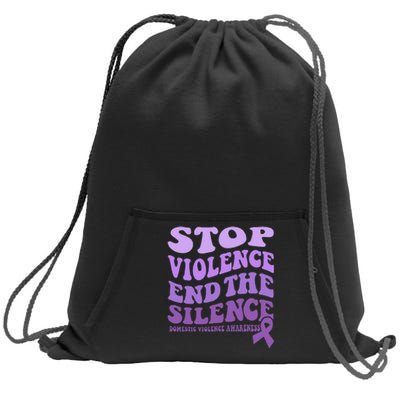 Stop Violence End the Silence Domestic Violence Awareness Sweatshirt Cinch Pack Bag