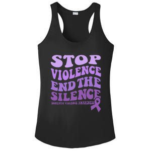 Stop Violence End the Silence Domestic Violence Awareness Ladies PosiCharge Competitor Racerback Tank