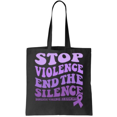 Stop Violence End the Silence Domestic Violence Awareness Tote Bag