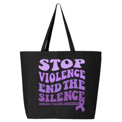 Stop Violence End the Silence Domestic Violence Awareness 25L Jumbo Tote