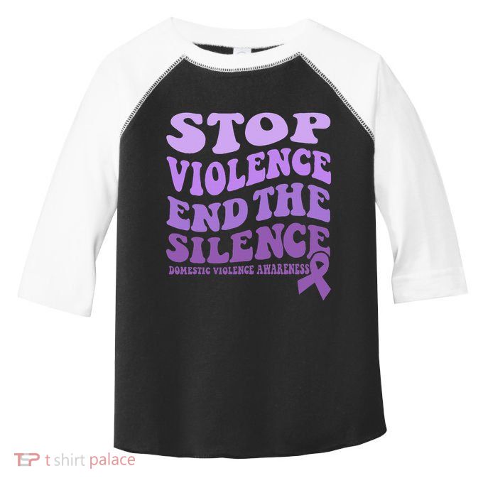 Stop Violence End the Silence Domestic Violence Awareness Toddler Fine Jersey T-Shirt