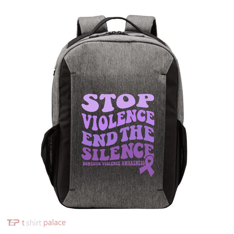 Stop Violence End the Silence Domestic Violence Awareness Vector Backpack