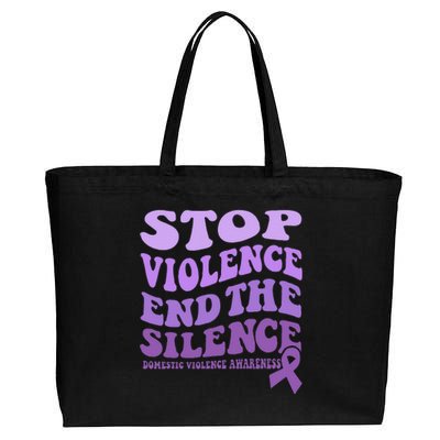 Stop Violence End the Silence Domestic Violence Awareness Cotton Canvas Jumbo Tote