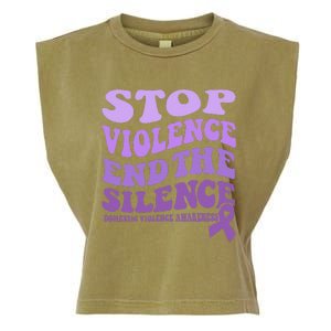 Stop Violence End the Silence Domestic Violence Awareness Garment-Dyed Women's Muscle Tee