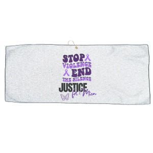 Stop Violence End The Silence Dv Awareness Large Microfiber Waffle Golf Towel