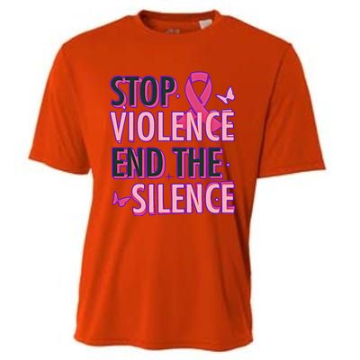 Stop Violence End The Silence Domestic Violence Awareness Cooling Performance Crew T-Shirt