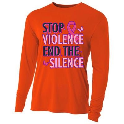 Stop Violence End The Silence Domestic Violence Awareness Cooling Performance Long Sleeve Crew