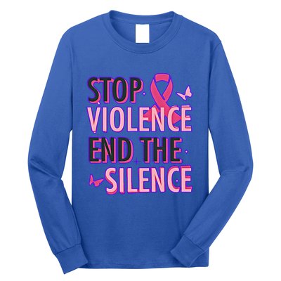 Stop Violence End The Silence Domestic Violence Awareness Long Sleeve Shirt