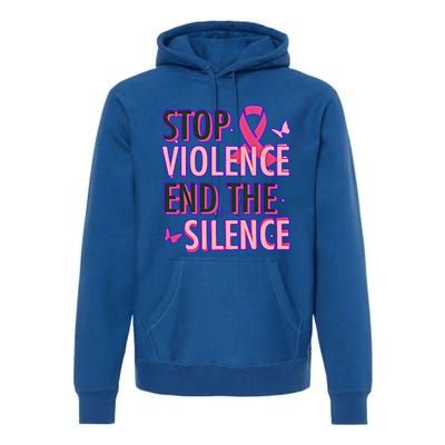 Stop Violence End The Silence Domestic Violence Awareness Premium Hoodie