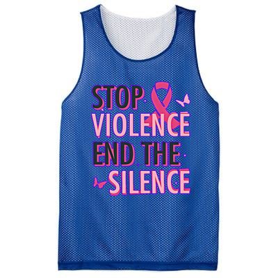 Stop Violence End The Silence Domestic Violence Awareness Mesh Reversible Basketball Jersey Tank