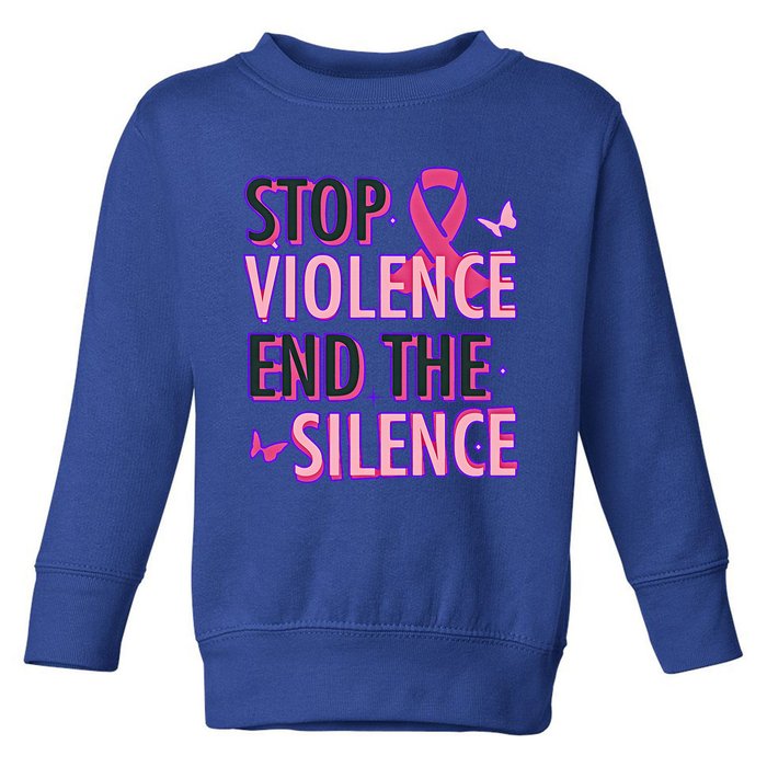 Stop Violence End The Silence Domestic Violence Awareness Toddler Sweatshirt