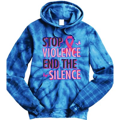 Stop Violence End The Silence Domestic Violence Awareness Tie Dye Hoodie