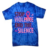 Stop Violence End The Silence Domestic Violence Awareness Tie-Dye T-Shirt