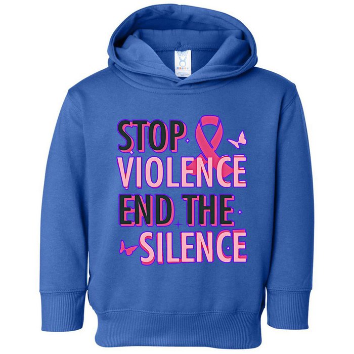 Stop Violence End The Silence Domestic Violence Awareness Toddler Hoodie