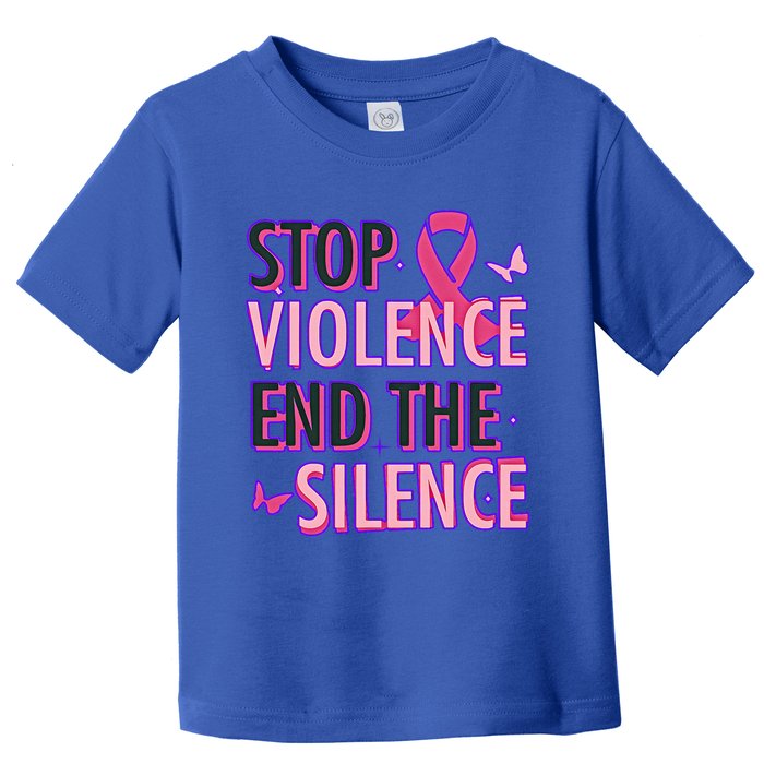 Stop Violence End The Silence Domestic Violence Awareness Toddler T-Shirt