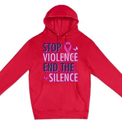 Stop Violence End The Silence Domestic Violence Awareness Premium Pullover Hoodie