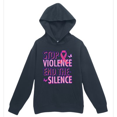 Stop Violence End The Silence Domestic Violence Awareness Urban Pullover Hoodie