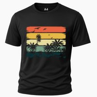 Summer Vibes Exotic Palm Trees Tropical Summer Cooling Performance Crew T-Shirt