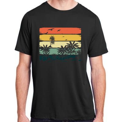 Summer Vibes Exotic Palm Trees Tropical Summer Adult ChromaSoft Performance T-Shirt