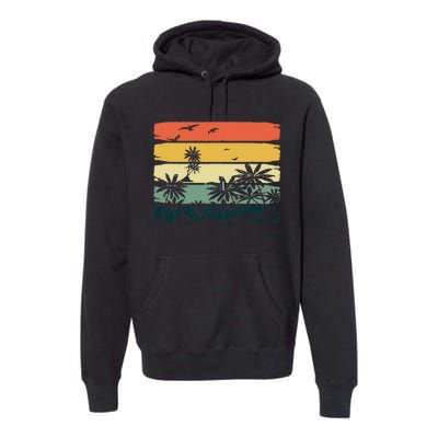 Summer Vibes Exotic Palm Trees Tropical Summer Premium Hoodie