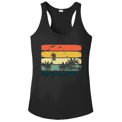 Summer Vibes Exotic Palm Trees Tropical Summer Ladies PosiCharge Competitor Racerback Tank